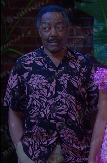 Abe's black and pink print shirt on Days of our Lives