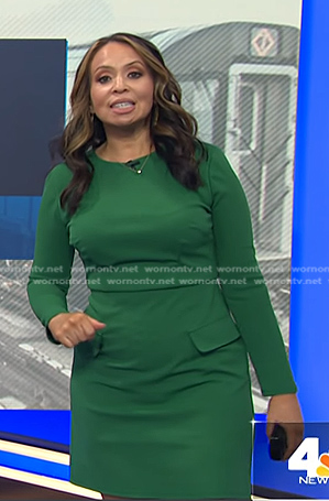 Adelle's green flap pocket dress on Today