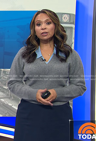 Adelle's grey sweater on Today