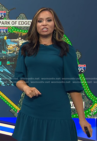 Adelle’s teal green dress on Today