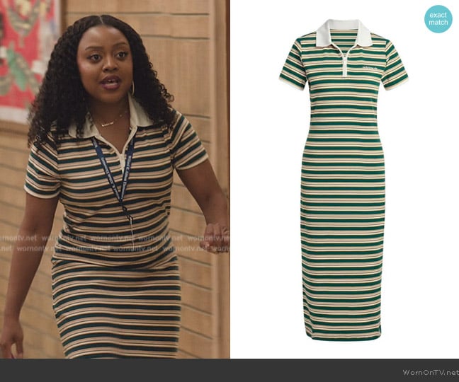 Adidas 80s Stripes Dress worn by Janine Teagues (Quinta Brunson) on Abbott Elementary