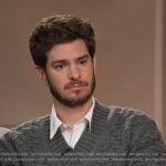 Andrew Garfield’s grey v-neck sweater on Good Morning America