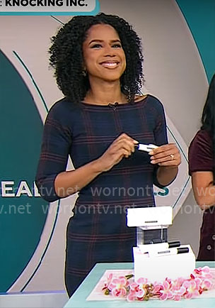 Adriana Diaz's navy plaid dress on CBS Mornings