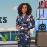 Adriana Diaz’s teal floral dress on CBS Mornings