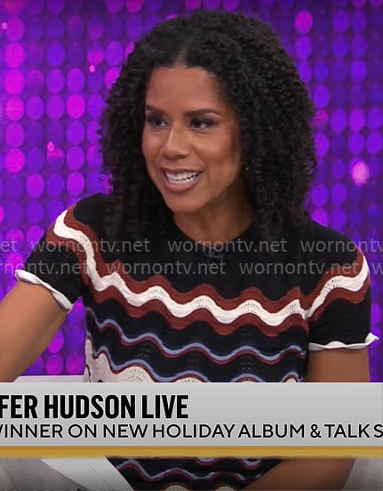 Adriana Diaz's wavy stripe dress on CBS Mornings