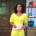 Adriana Diaz’s yellow puff-sleeve maxi dress on CBS Mornings