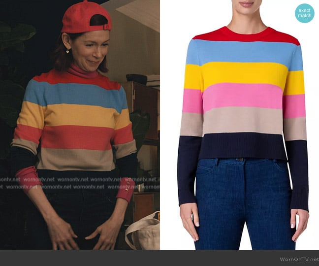 Elsbeth’s colorblock stripe sweater on Elsbeth