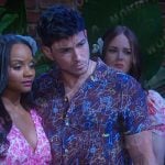 Alex’s brown print camp shirt on Days of our Lives