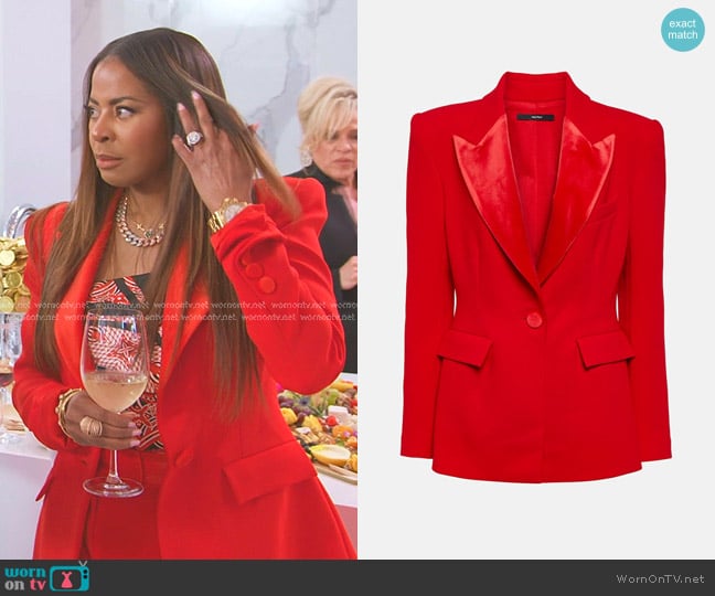 Alex Perry Priestly Velvet-trimmed Crêpe Blazer worn by Mary Cosby on The Real Housewives of Salt Lake City