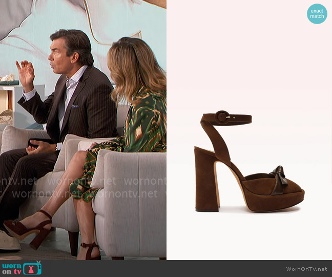 Alexandre Birman Pepitta 120 Brown Sandal worn by Natalie Morales on The Talk