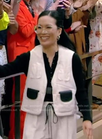 Ali Wong's utility vest on Live with Kelly and Mark