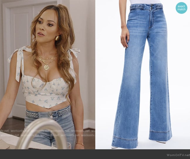 Alice + Olivia Missy Braided Waistband Jean worn by Ashley Darby on The Real Housewives of Potomac