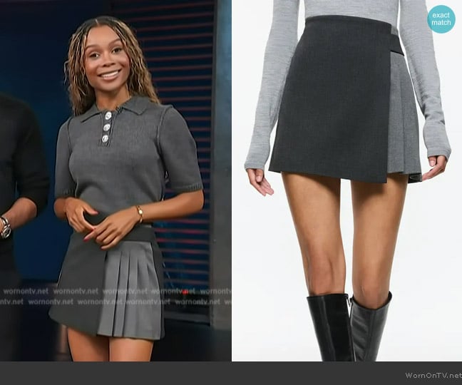 Zuri’s gray mini skirt on Access Hollywood