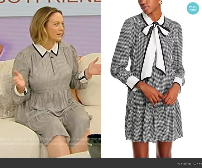 Alice + Olivia Carol Silk Dress worn by Tessa Bailey on Tamron Hall Show