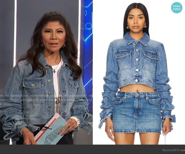 Julie’s tie sleeve denim jacket on Big Brother