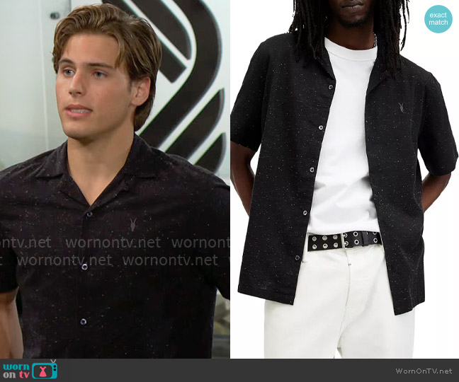 All Saints Bryant Relaxed Fit Neppy Camp Shirt worn by Will Spencer (Crew Morrow) on The Bold and the Beautiful