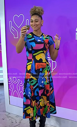 Ally's multicolor print dress on Today