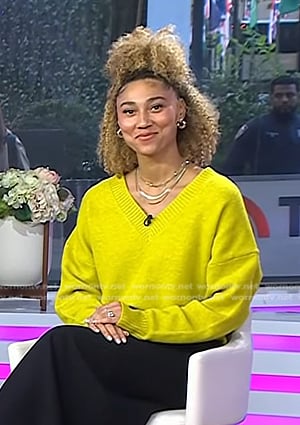 Ally's yellow v-neck sweater on Today