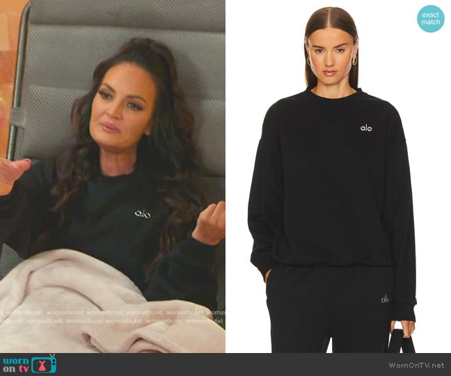 Alo Accolade Sweatshirt worn by Lisa Barlow on The Real Housewives of Salt Lake City