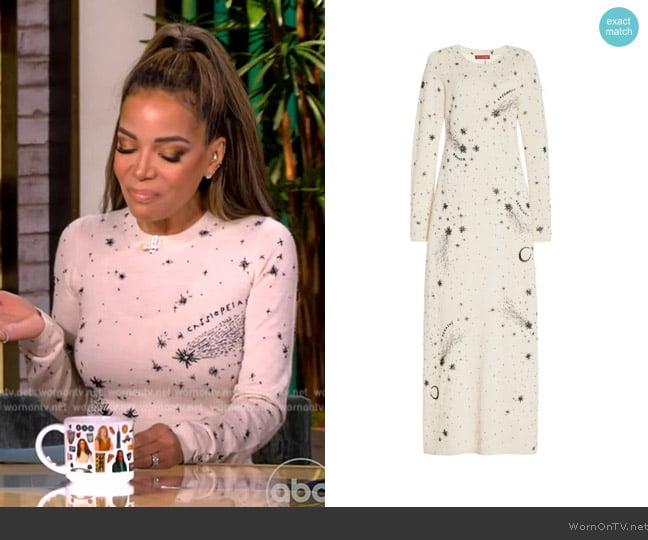 Altuzarra Ellima Wool Sheath Maxi Dress worn by Sunny Hostin on The View