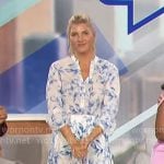 Amanda’s blue and white floral shirt and skirt set on The Talk