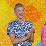 Amanda’s blue and white printed mini dress on The Talk