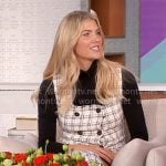 Amanda’s white plaid tweed vest and pants set on The Talk