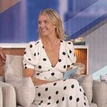 Amanda’s white polka dot midi dress on The Talk