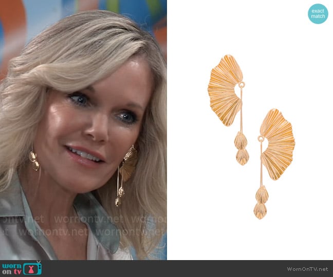 Amber Sceats Fan Drop Earrings worn by Ava Jerome (Maura West) on General Hospital