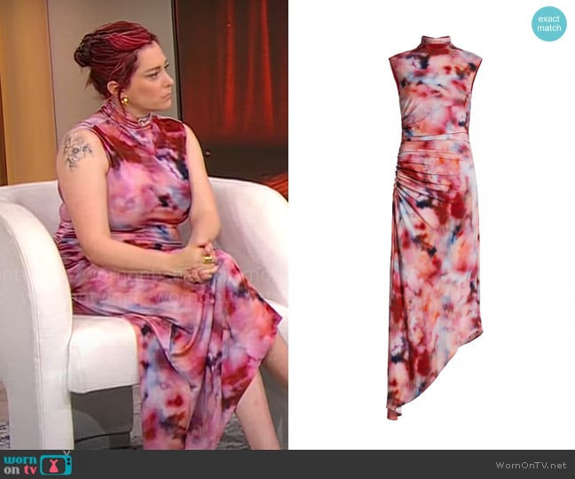 Amur Kai Dress in Ethereal Clouds worn by Rachel Bloom on CBS Mornings