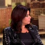 Ana’s black leather studded blazer on The View