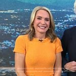 Andrea Canning’s orange tweed mini dress on Today