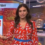 Angie Lassman’s red floral tie waist dress on NBC News