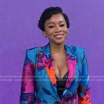 Anika Noni Rose’s blue floral blazer and pant suit on Today