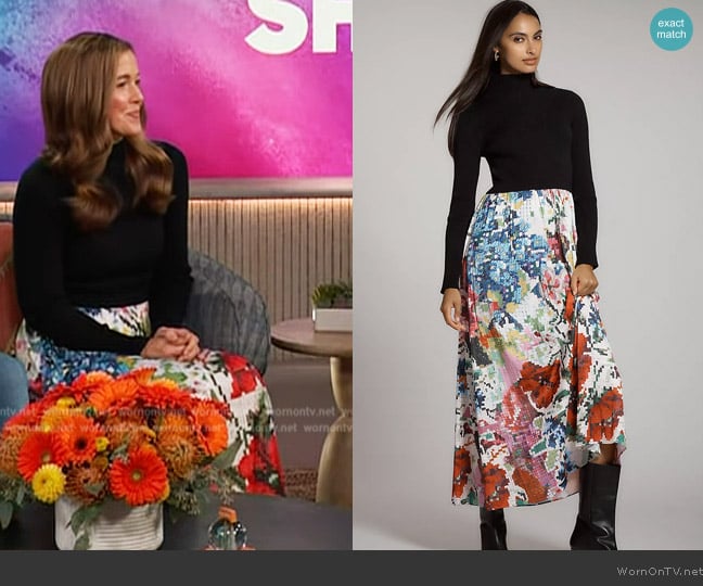 Kirstin Lamb at Anthropologie The Thea Twofer Sweater Dress: Kirstin Lamb Edition worn by Alex Mize White on The Kelly Clarkson Show