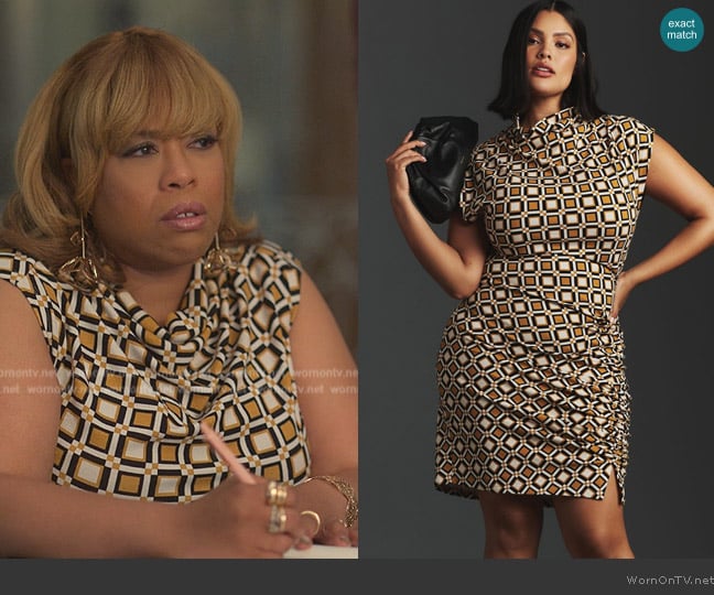 Anthropologie  The Maya Ruched Cowl-Neck Dress worn by Krystal Walters (Angela Grovey) on Reasonable Doubt