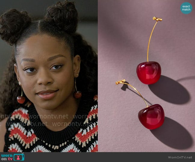 Izzy’s cherry earrings on The Lincoln Lawyer