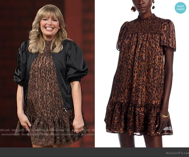 Melissa’s leopard print mini dress on Access Hollywood