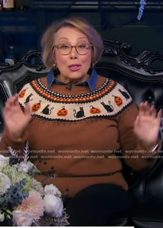 Barbara Costello's brown Halloween sweater on Good Morning America