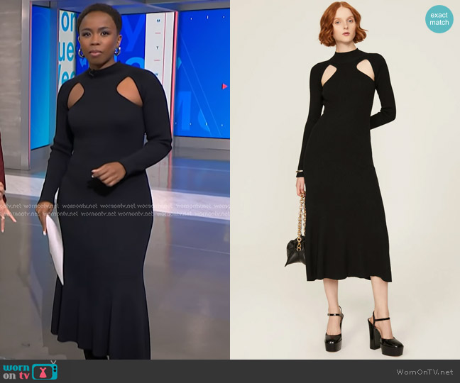 ASTR The Label Mock Neck Midi Dress worn by Zinhle Essamuah on NBC News Daily