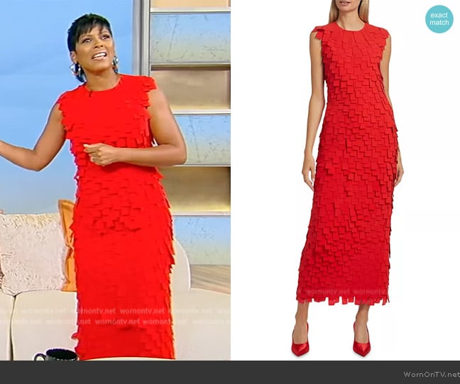 A.W.A.K.E. Mode Rectangle Appliqué Midi-Dress worn by Tamron Hall on Tamron Hall Show