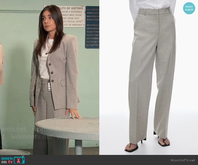 Babaton at Aritzia Agency Pants in Heather Light Grey worn by Molly Lansing-Davis (Kristen Vaganos) on General Hospital