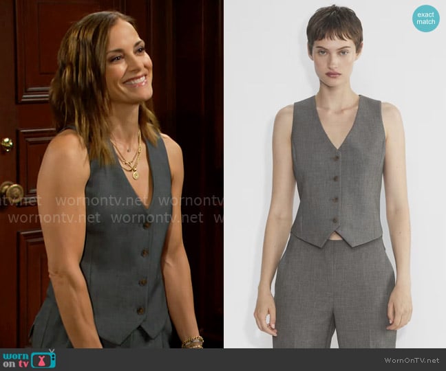 Babaton at Aritzia Deniro Vest worn by Taylor Hayes (Rebecca Budig) on The Bold and the Beautiful