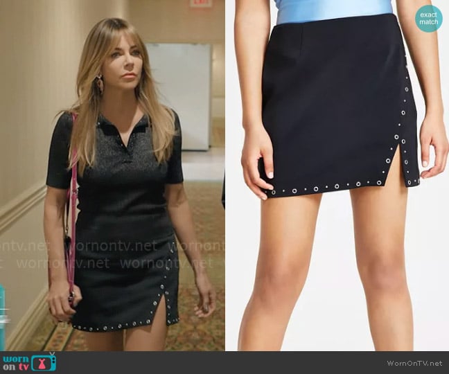 Bar III Studded Mini Skirt worn by Morgan Gillory (Kaitlin Olson) on High Potential