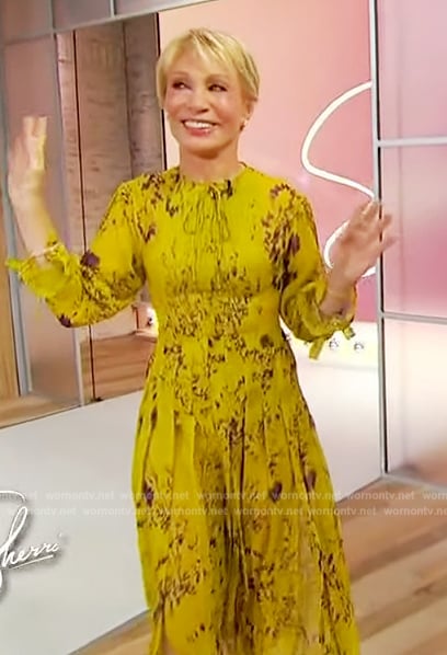 Barbara Corcoran's yellow floral print dress on Sherri