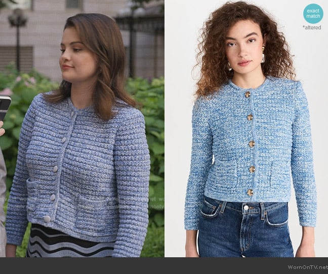 Mabel’s blue ribbed cardigan on OMITB