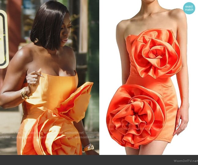 Bella Barnett Strapless Mini Bodycon Dress worn by Wendy Osefo on The Real Housewives of Potomac