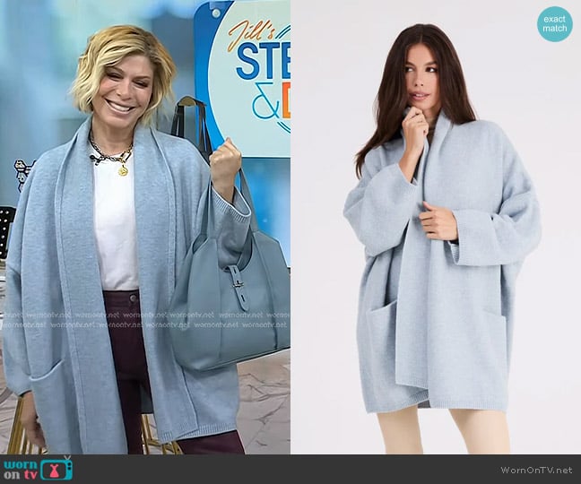 Beryll Cocoon Cardigan in Ice Blue worn by Jill Martin on Today