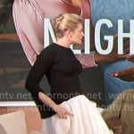 Beth Behrs’ black and white balloon skirt dress on The Talk