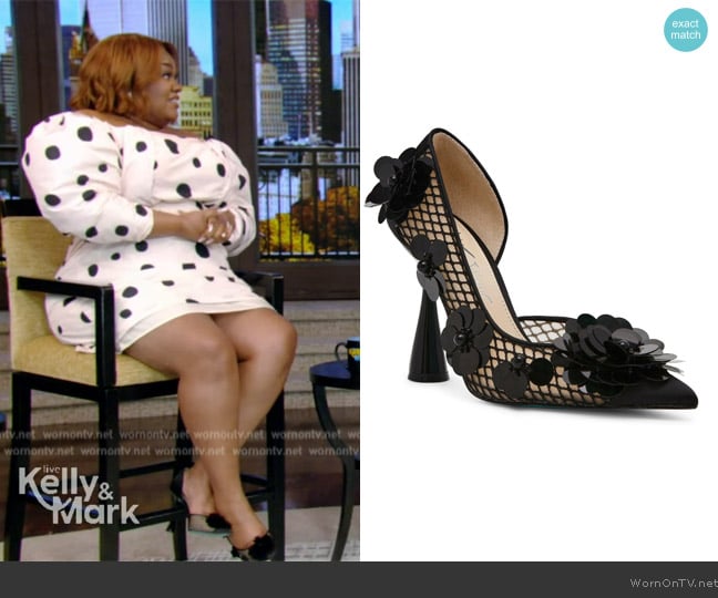 Betsey Johnson Nash Embellished Slip-On Pumps worn by Da'Vine Joy Randolph on Live with Kelly and Mark